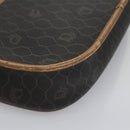 Christian Dior Honeycomb Canvas Shoulder Bag PVC Leather Black Auth ti2736-9