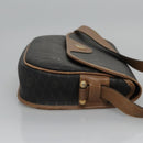 Christian Dior Honeycomb Canvas Shoulder Bag PVC Leather Black Auth ti2736-3