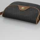 Christian Dior Honeycomb Canvas Shoulder Bag PVC Leather Black Auth ti2736-6