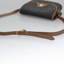 Christian Dior Honeycomb Canvas Shoulder Bag PVC Leather Black Auth ti2736-7