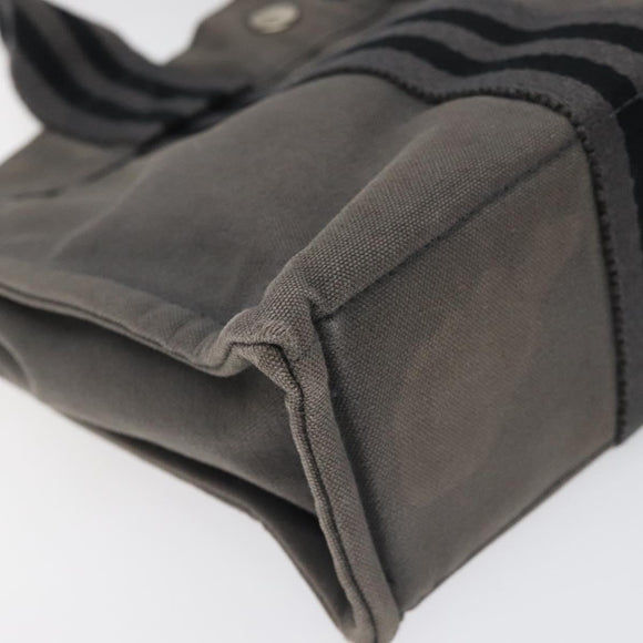 HERMES Fourre Tout PM Hand Bag Canvas Gray Auth ti2740