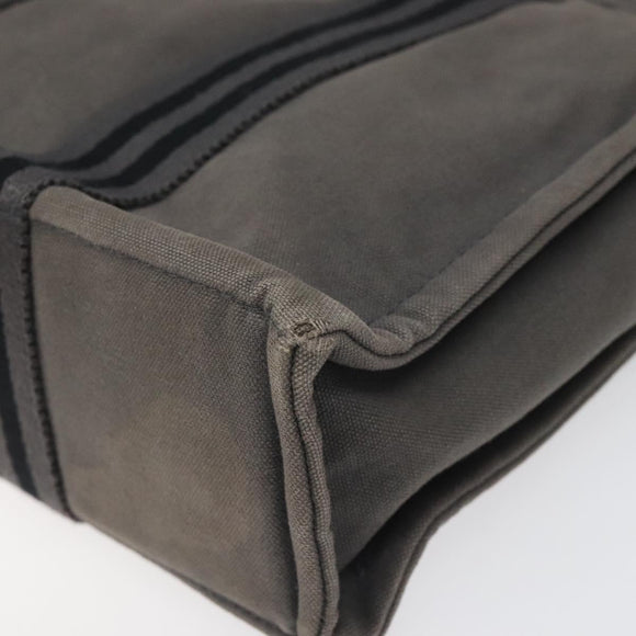 HERMES Fourre Tout PM Hand Bag Canvas Gray Auth ti2740