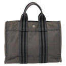 HERMES Fourre Tout PM Hand Bag Canvas Gray Auth ti2740-13