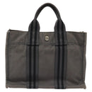 HERMES Fourre Tout PM Hand Bag Canvas Gray Auth ti2740-2