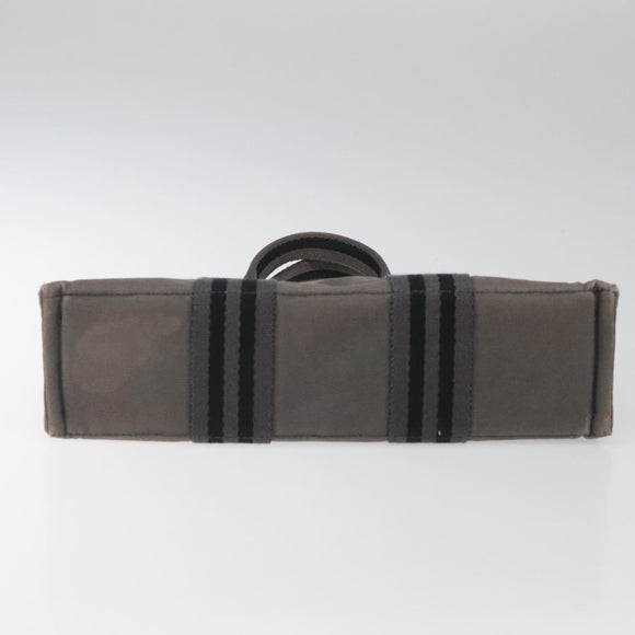 HERMES Fourre Tout PM Hand Bag Canvas Gray Auth ti2740