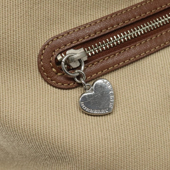 BURBERRY Nova Check Blue Label Tote Bag Canvas Beige Brown Auth ti2741