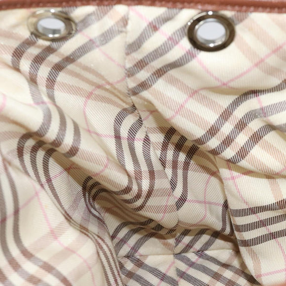 BURBERRY Nova Check Blue Label Tote Bag Canvas Beige Brown Auth ti2741