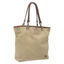 BURBERRY Nova Check Blue Label Tote Bag Canvas Beige Brown Auth ti2741-1