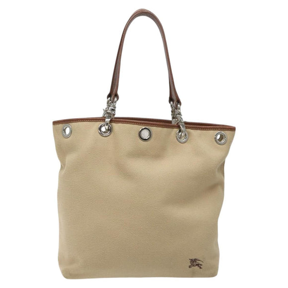 BURBERRY Nova Check Blue Label Tote Bag Canvas Beige Brown Auth ti2741