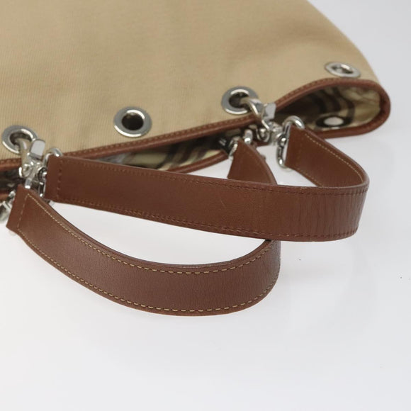 BURBERRY Nova Check Blue Label Tote Bag Canvas Beige Brown Auth ti2741