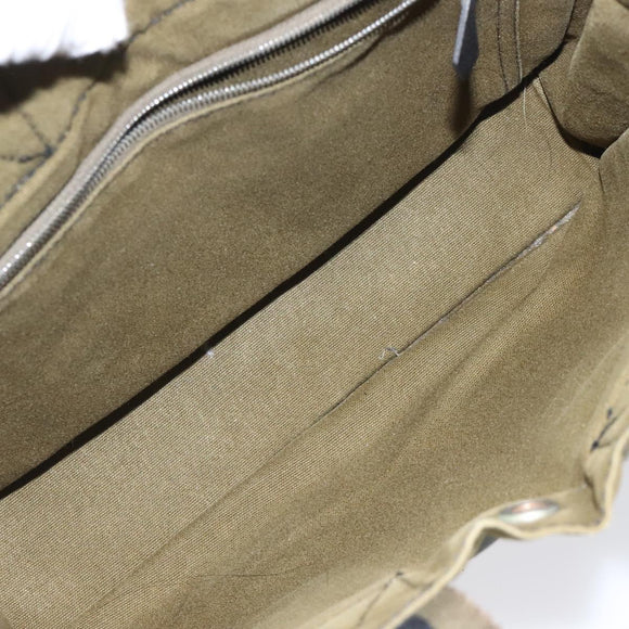 HERMES Fourre Tout PM Hand Bag Canvas Khaki Auth ti2747