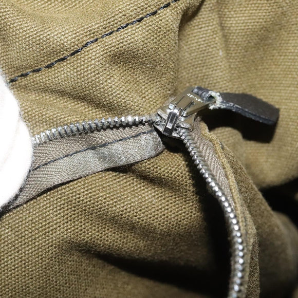 HERMES Fourre Tout PM Hand Bag Canvas Khaki Auth ti2747