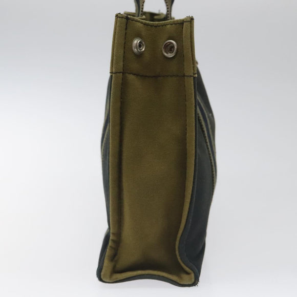 HERMES Fourre Tout PM Hand Bag Canvas Khaki Auth ti2747