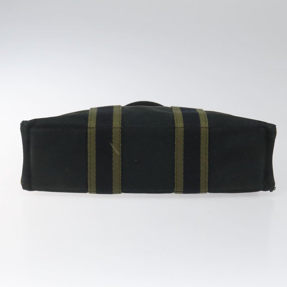 HERMES Fourre Tout PM Hand Bag Canvas Khaki Auth ti2747