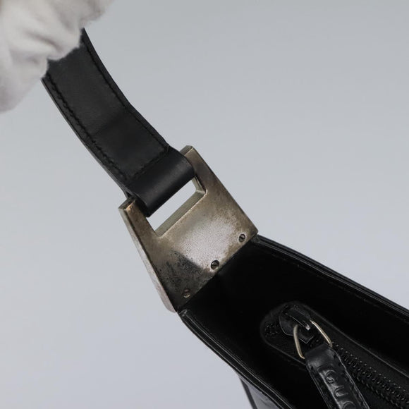 GUCCI Shoulder Bag Leather Black Auth ti2752