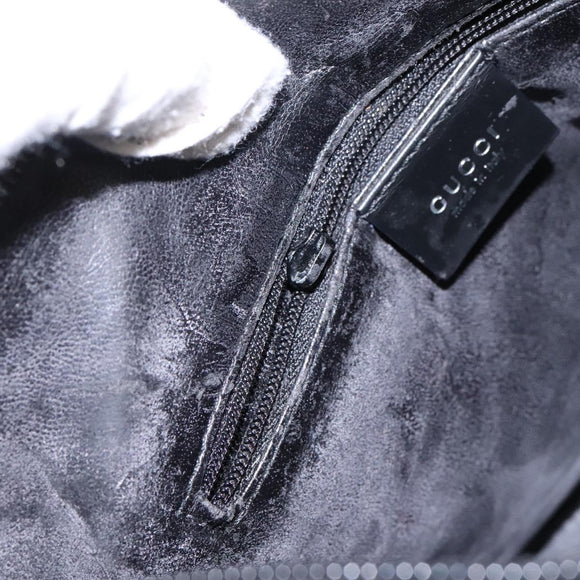 GUCCI Shoulder Bag Leather Black Auth ti2752