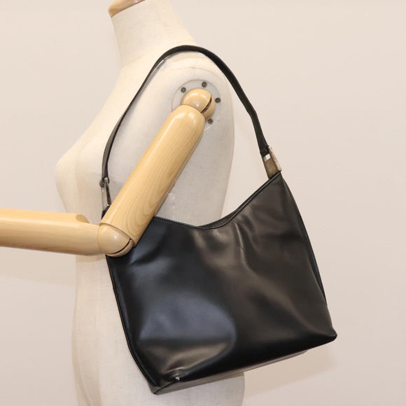 GUCCI Shoulder Bag Leather Black Auth ti2752