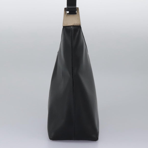 GUCCI Shoulder Bag Leather Black Auth ti2752