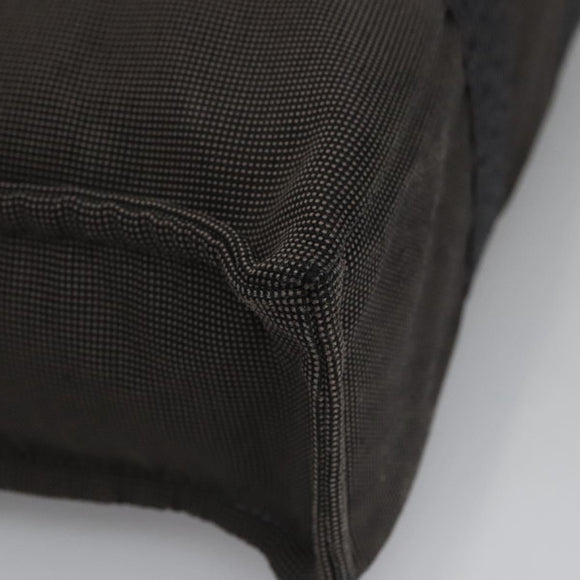 HERMES Her Line MM Hand Bag Canvas Gray Silver Auth ti2757