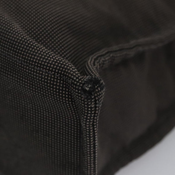 HERMES Her Line MM Hand Bag Canvas Gray Silver Auth ti2757