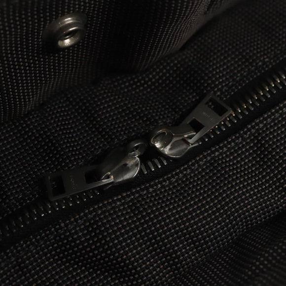 HERMES Her Line MM Hand Bag Canvas Gray Silver Auth ti2757