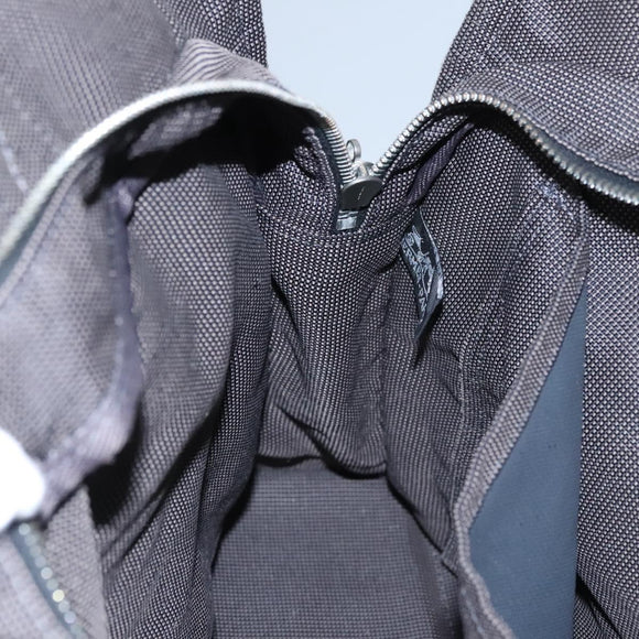 HERMES Her Line MM Hand Bag Canvas Gray Silver Auth ti2757