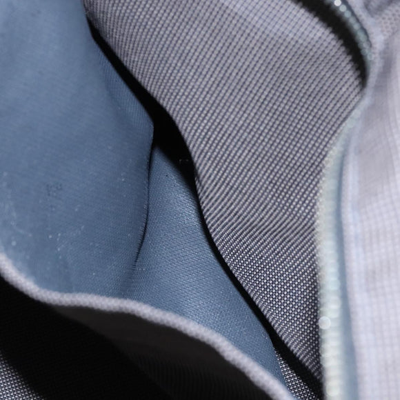 HERMES Her Line MM Hand Bag Canvas Gray Silver Auth ti2757