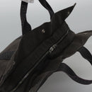 HERMES Her Line MM Hand Bag Canvas Gray Silver Auth ti2757-7