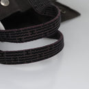 HERMES Her Line MM Hand Bag Canvas Gray Silver Auth ti2757-8