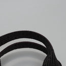 HERMES Her Line MM Hand Bag Canvas Gray Silver Auth ti2757-9