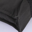 HERMES Her Line MM Hand Bag Canvas Gray Silver Auth ti2761-14