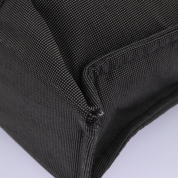 HERMES Her Line MM Hand Bag Canvas Gray Silver Auth ti2761