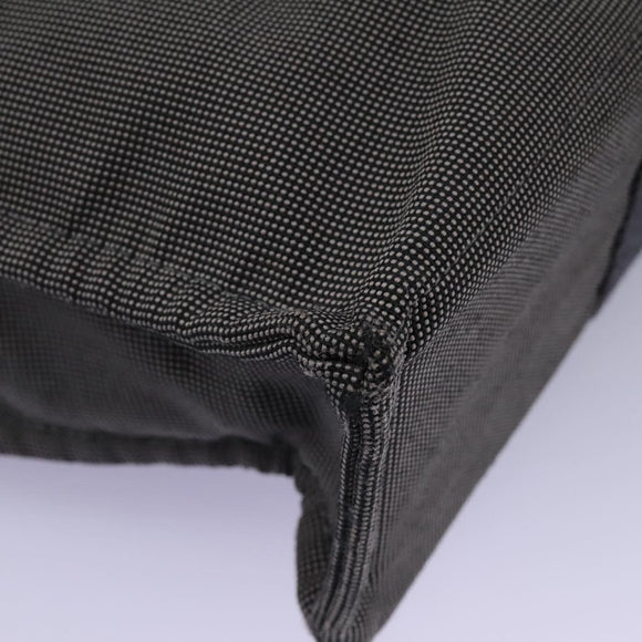 HERMES Her Line MM Hand Bag Canvas Gray Silver Auth ti2761