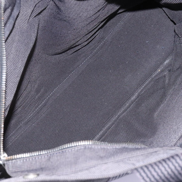 HERMES Her Line MM Hand Bag Canvas Gray Silver Auth ti2761