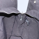 HERMES Her Line MM Hand Bag Canvas Gray Silver Auth ti2761-19