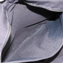 HERMES Her Line MM Hand Bag Canvas Gray Silver Auth ti2761-21