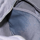 HERMES Her Line MM Hand Bag Canvas Gray Silver Auth ti2761-11