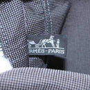 HERMES Her Line MM Hand Bag Canvas Gray Silver Auth ti2761-12