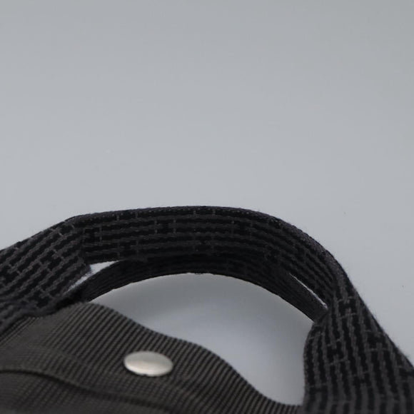 HERMES Her Line MM Hand Bag Canvas Gray Silver Auth ti2761