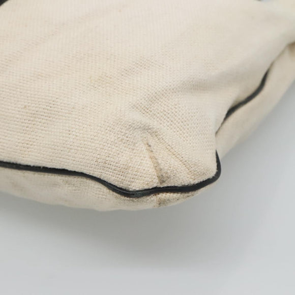 GUCCI Shoulder Bag Canvas Leather White Black Auth ti2765