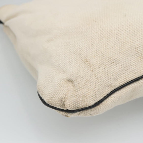 GUCCI Shoulder Bag Canvas Leather White Black Auth ti2765