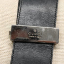 GUCCI Shoulder Bag Canvas Leather White Black Auth ti2765-14