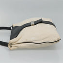 GUCCI Shoulder Bag Canvas Leather White Black Auth ti2765-5