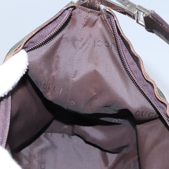 GUCCI Hand Bag Canvas Khaki 000 0602 Auth ti2770