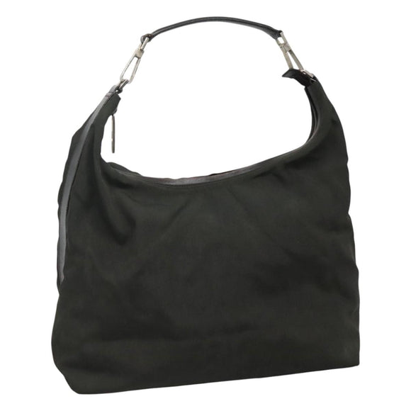 GUCCI Shoulder Bag Canvas Khaki Auth ti2779