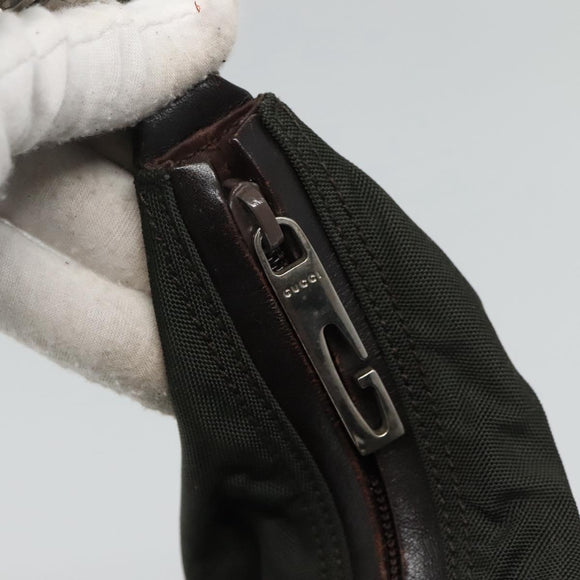 GUCCI Shoulder Bag Canvas Khaki Auth ti2779