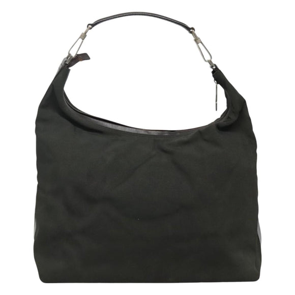 GUCCI Shoulder Bag Canvas Khaki Auth ti2779