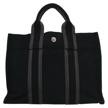 HERMES Fourre Tout PM Hand Bag Canvas Black Auth ti2780 - 0