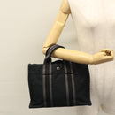 HERMES Fourre Tout PM Hand Bag Canvas Black Auth ti2780-22