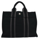 HERMES Fourre Tout PM Hand Bag Canvas Black Auth ti2780-2